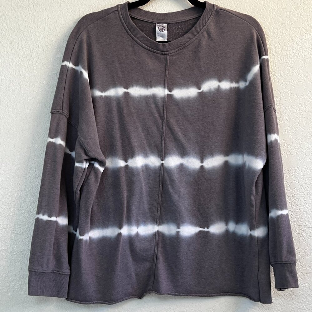 Te Verde Sweatshirt Pullover Long Sleeves Tie‎ Dye Gray Top Womens Size XL